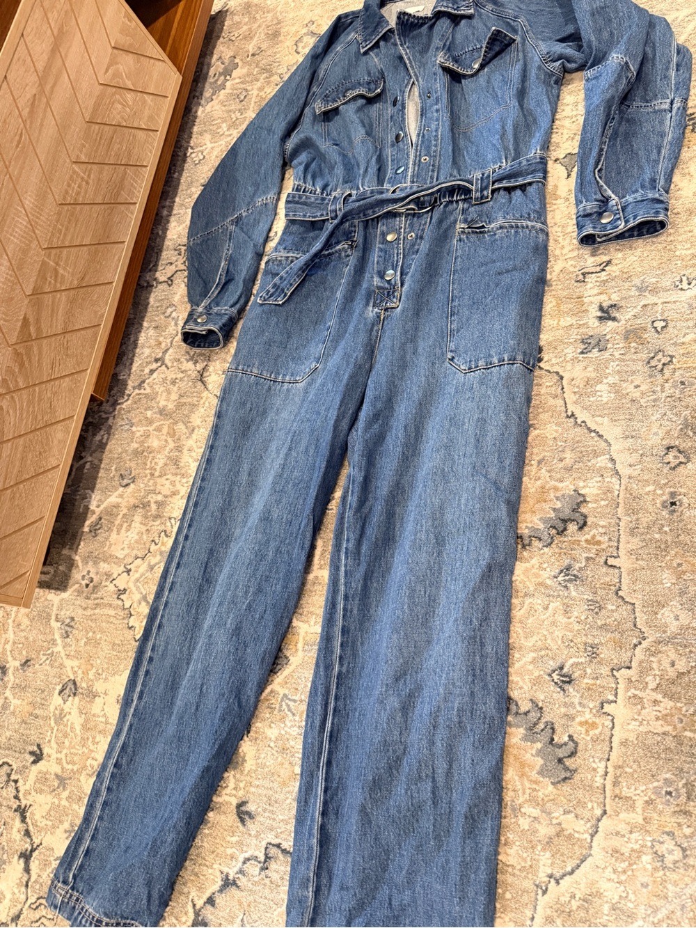 H&M Light Blue Denim Jumpsuit